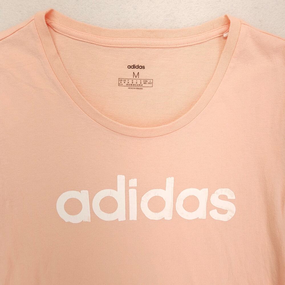 Adidas Graphic Short Sleeve Crew Neck Casual T Shirt Womens Size M Pink 16979